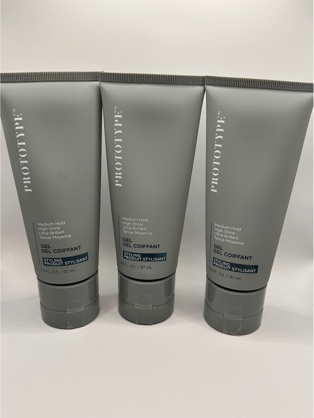 Prototype Medium Hold High Shine Ultra Hold Hair Styling Gel 3 Pack